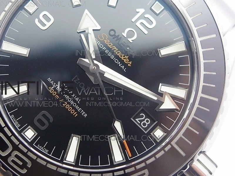 Planet Ocean 43.5mm SS VSF 1:1 Best Edition Black Ceramic Bezel and Dial on SS Bracelet A8900 Super Clone